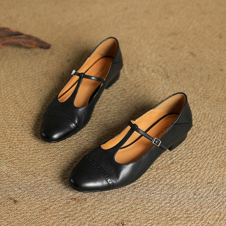 Miska Genuine Leather Flats