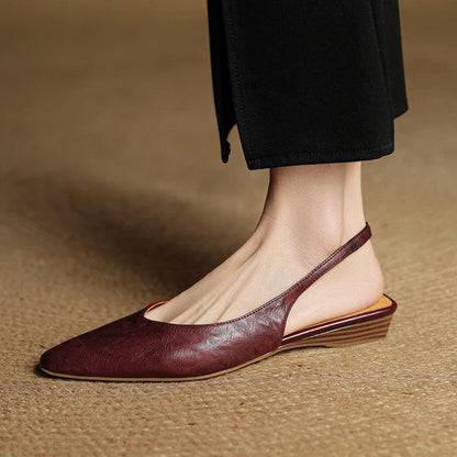 Cadie Genuine Leather Slingbacks
