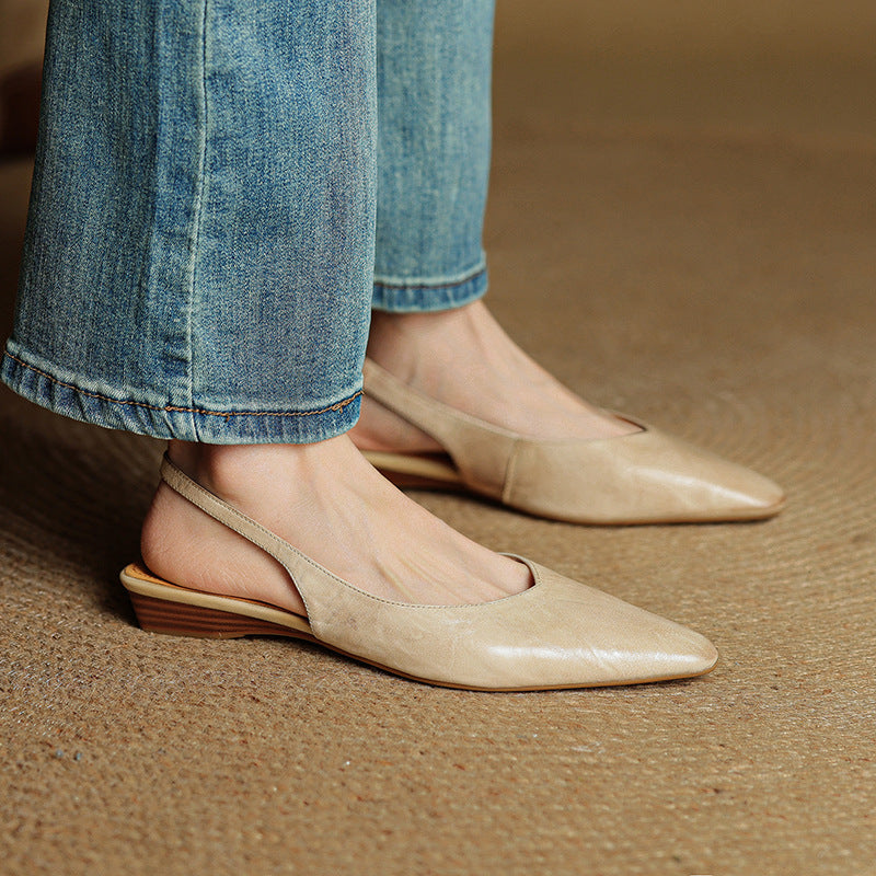 Cadie Genuine Leather Slingbacks
