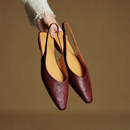 Cadie Genuine Leather Slingbacks
