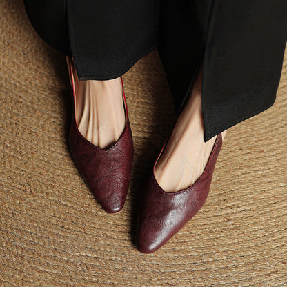 Cadie Genuine Leather Slingbacks