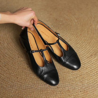 Miska Genuine Leather Flats