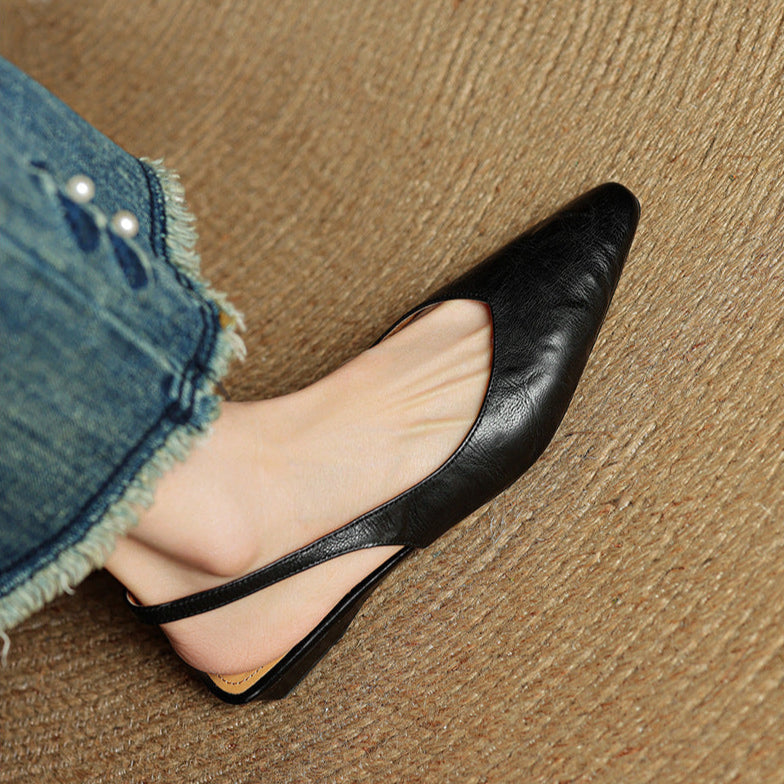 Cadie Genuine Leather Slingbacks