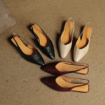 Cadie Genuine Leather Slingbacks