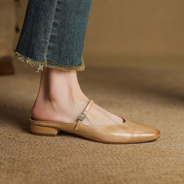 Merisa Genuine Leather Mules