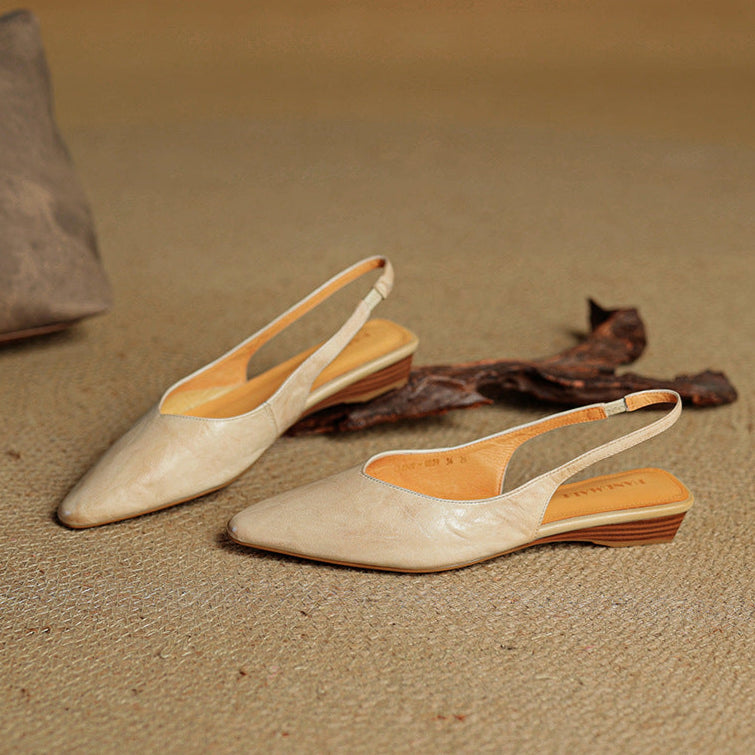 Cadie Genuine Leather Slingbacks