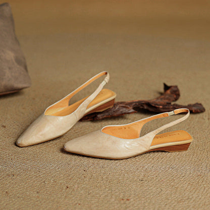 Cadie Genuine Leather Slingbacks