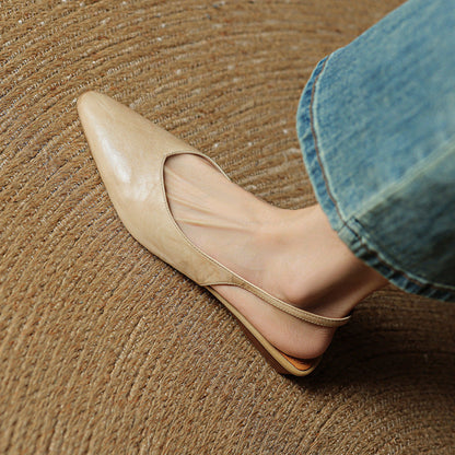 Cadie Genuine Leather Slingbacks