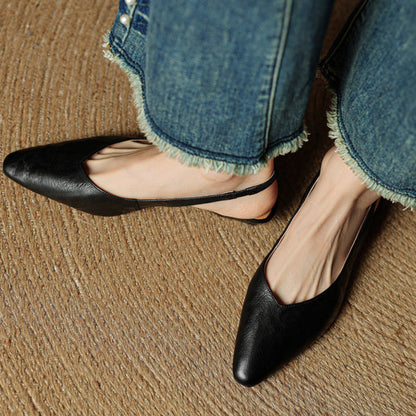 Cadie Genuine Leather Slingbacks