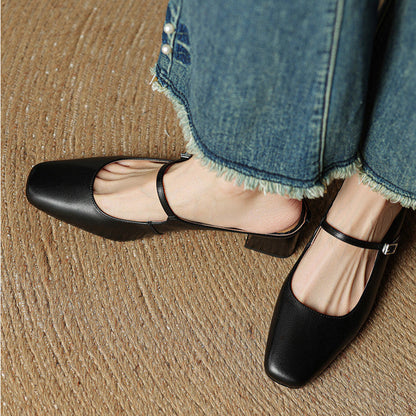 Alicia Genuine Leather Mules