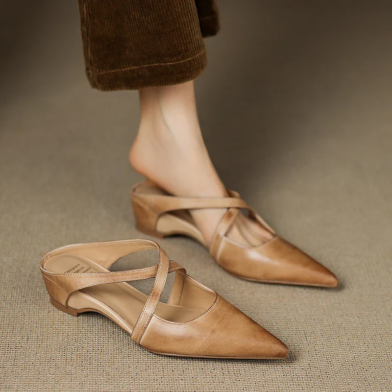 Helene Genuine Leather Mules